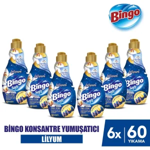 Bingo Soft Konsantre Çamaşır Yumuşatıcısı Lilyum 1440 ML x6 Adet