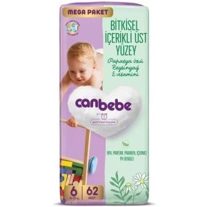 Canbebe Bebek Bezi XLarge No:6 62 Adet