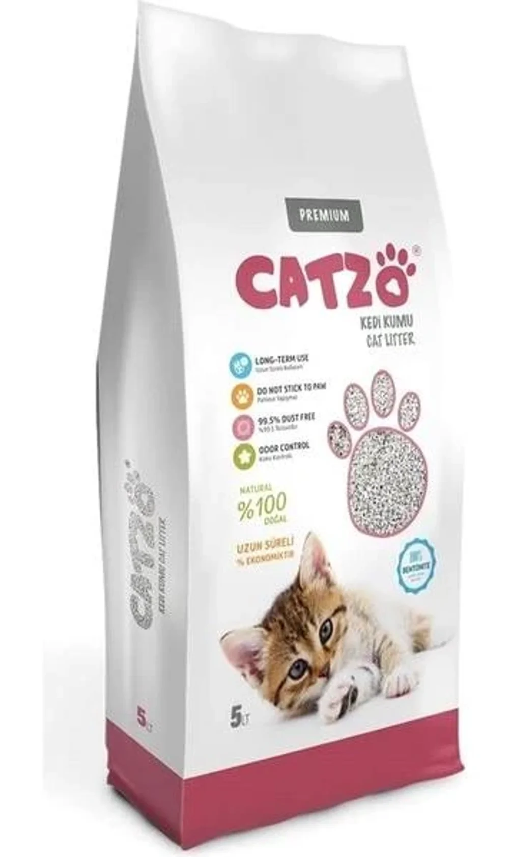 Catzo Lavanta Kokulu Bentonit Kedi Kumu 5 LT