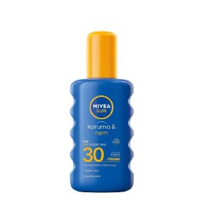 NIVEA SUN SPF30 Güneş Koruyucu ve Nemlendirici Vücut Spreyi 200ml, Suya Dayanıklı, Anında UVA UVB Koruması